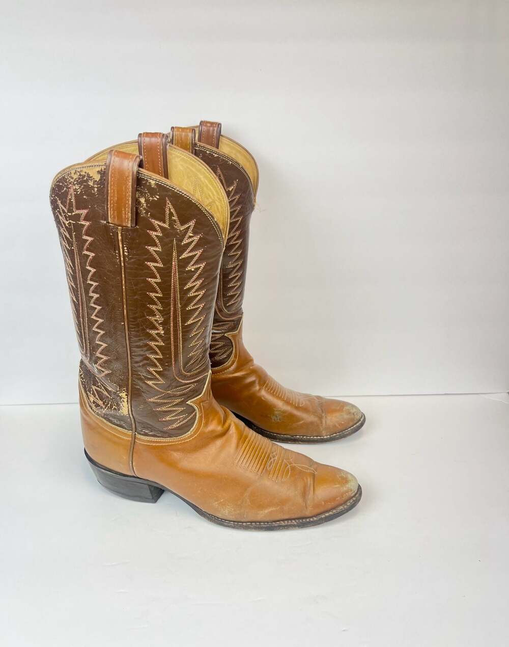 Vintage Tony Lama Men's Brown Leather Western Cowboy Boots Style 6210 Sz 11.5B